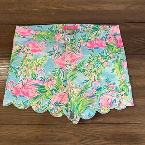 Lilly Pulitzer Flamingo Print Shorts Size 8 Like New